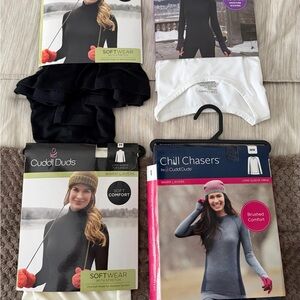 Cuddl Duds Black and White Softwear Base Layer Set